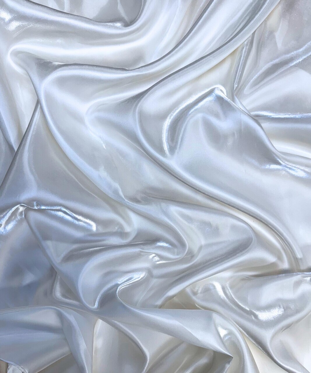 White Liquid Satin Fabric by the Yard, 58-60" Wide Reflective Silky Satin